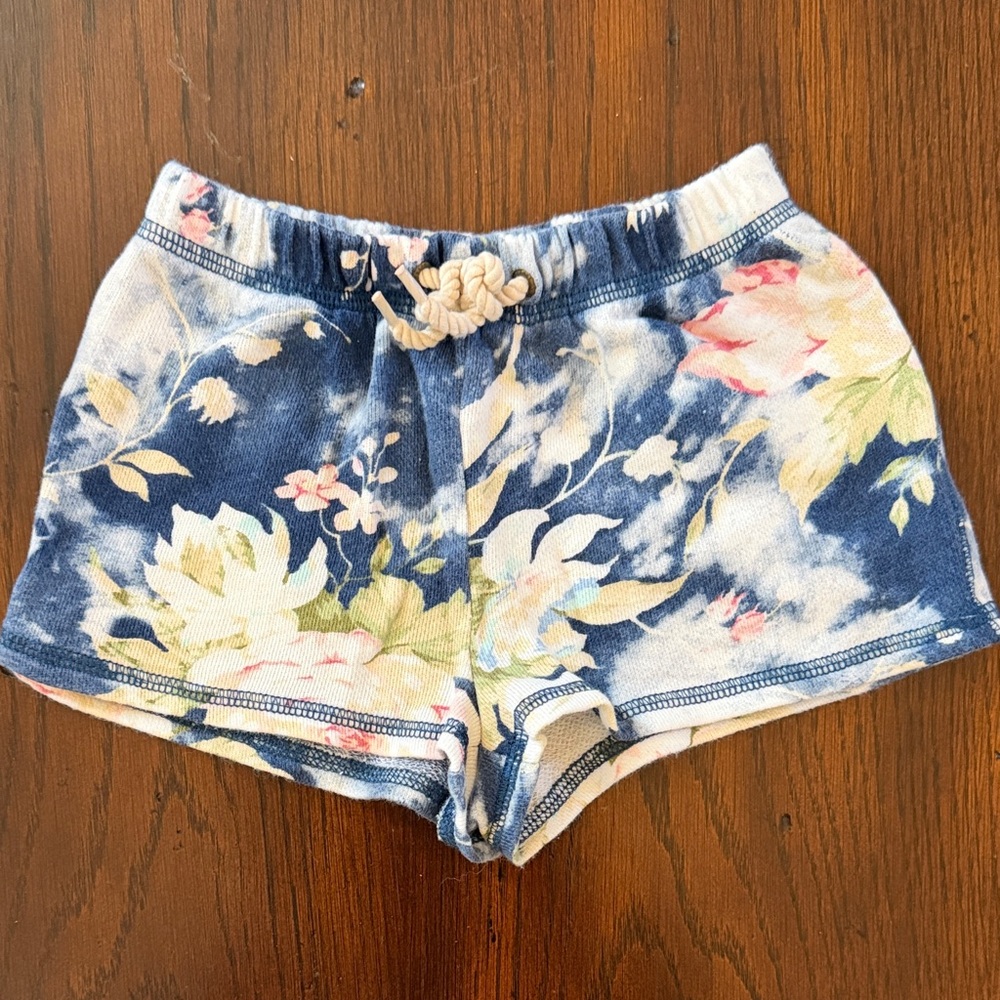 Ralph Lauren Floral Tie-Dye Blue Cotton Lounge Shorts